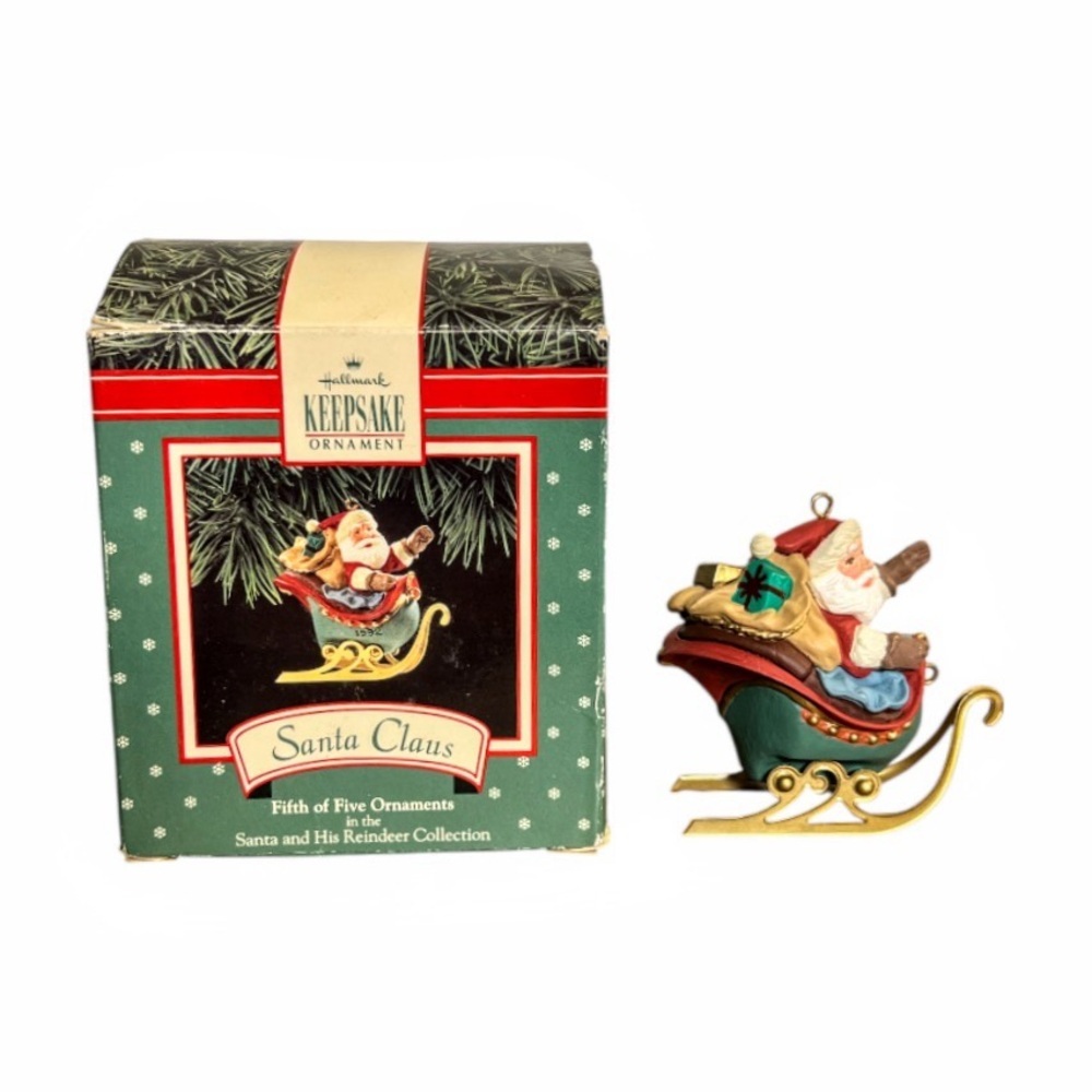 1992 Hallmark Ornament Santa Claus -  Santa and His Reindeer Collection